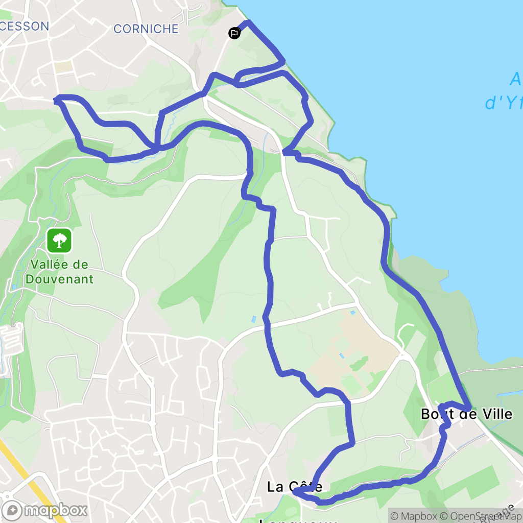 Saint-Brieuc : carte du parcours de randonnée - France