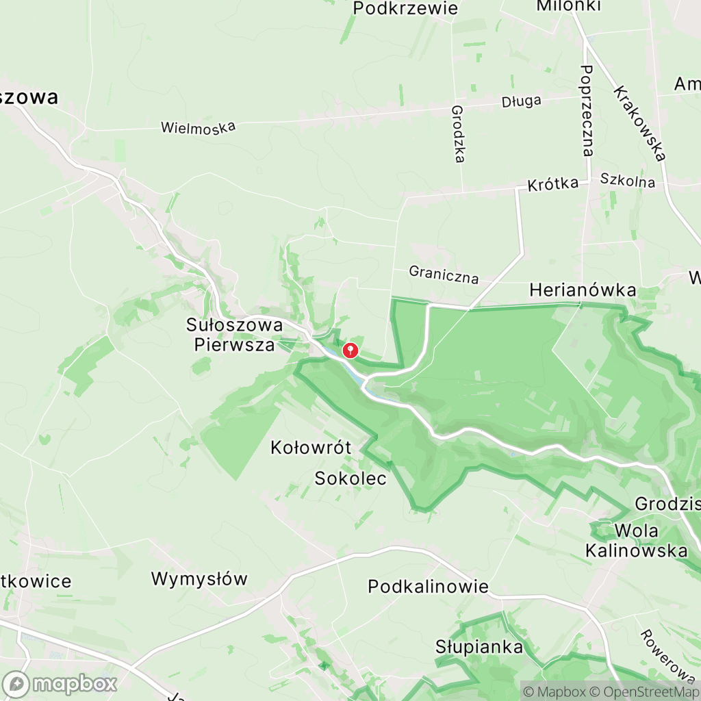 Mapa wyznaczonego obszaru zamek-pieskowa-skala
