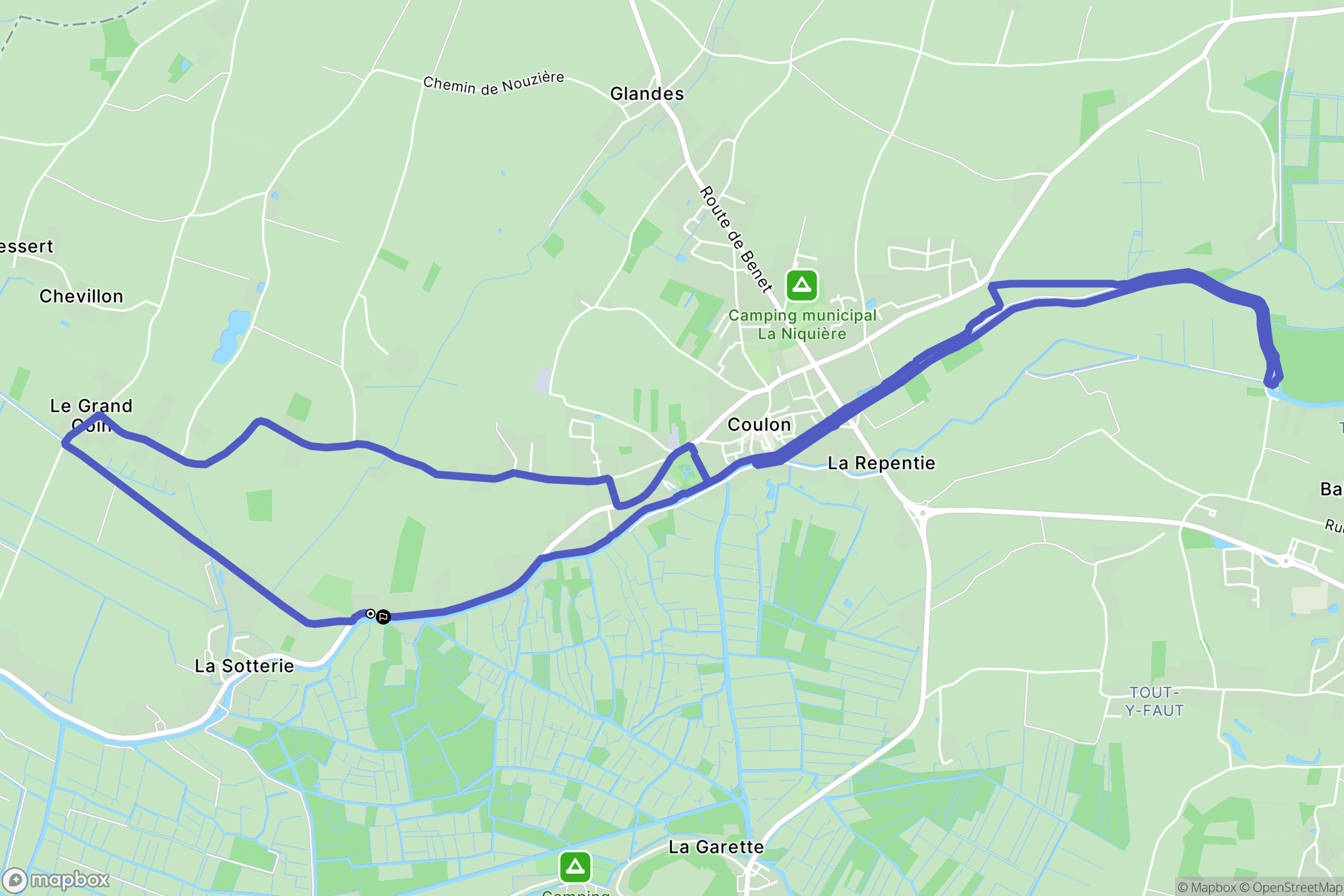 Coulon : carte du parcours de randonnée - France