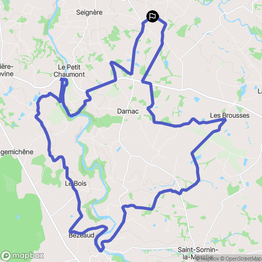 Val-d'Oire-et-Gartempe : carte du parcours de randonnée - France