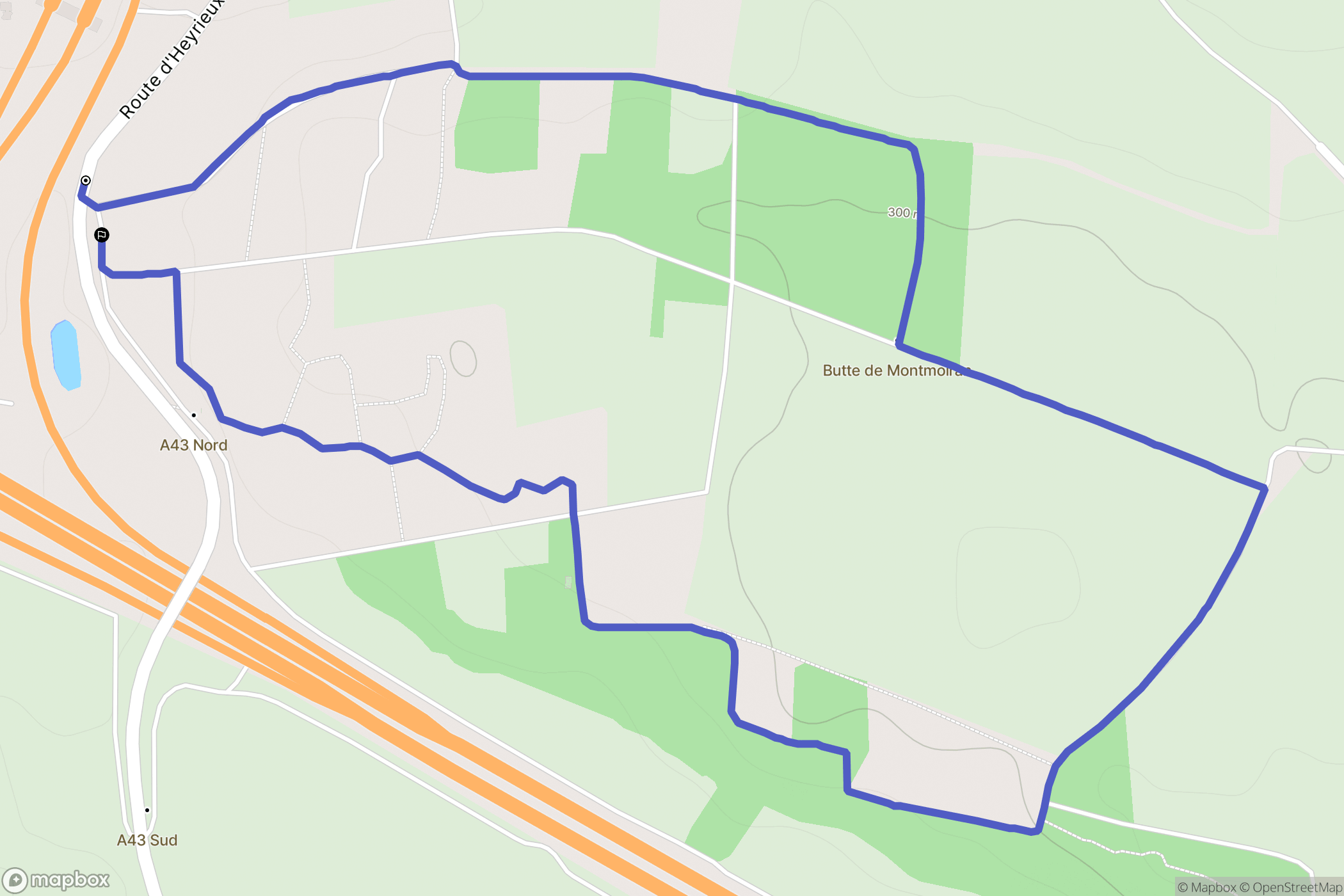 Saint-Laurent-de-Mure : carte du parcours de randonnée - France