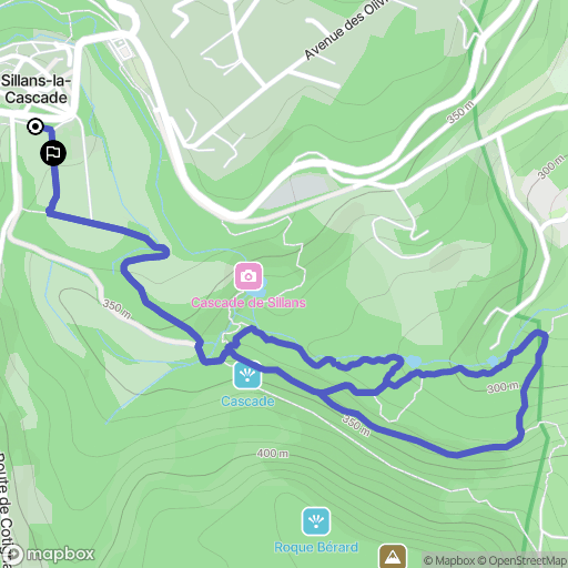 Sillans-la-Cascade : carte du parcours de randonnée - France