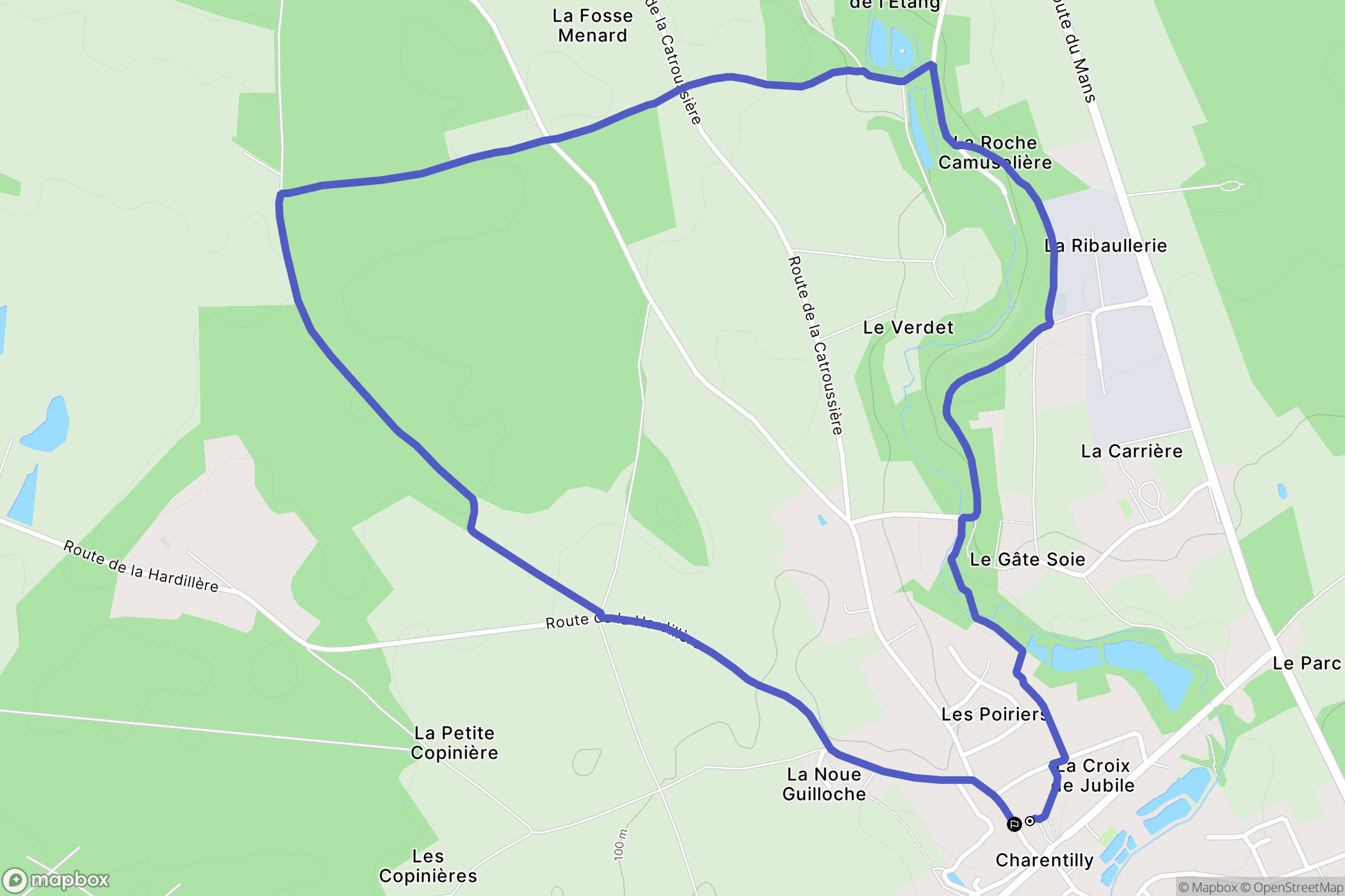 Charentilly : carte du parcours de randonnée - France