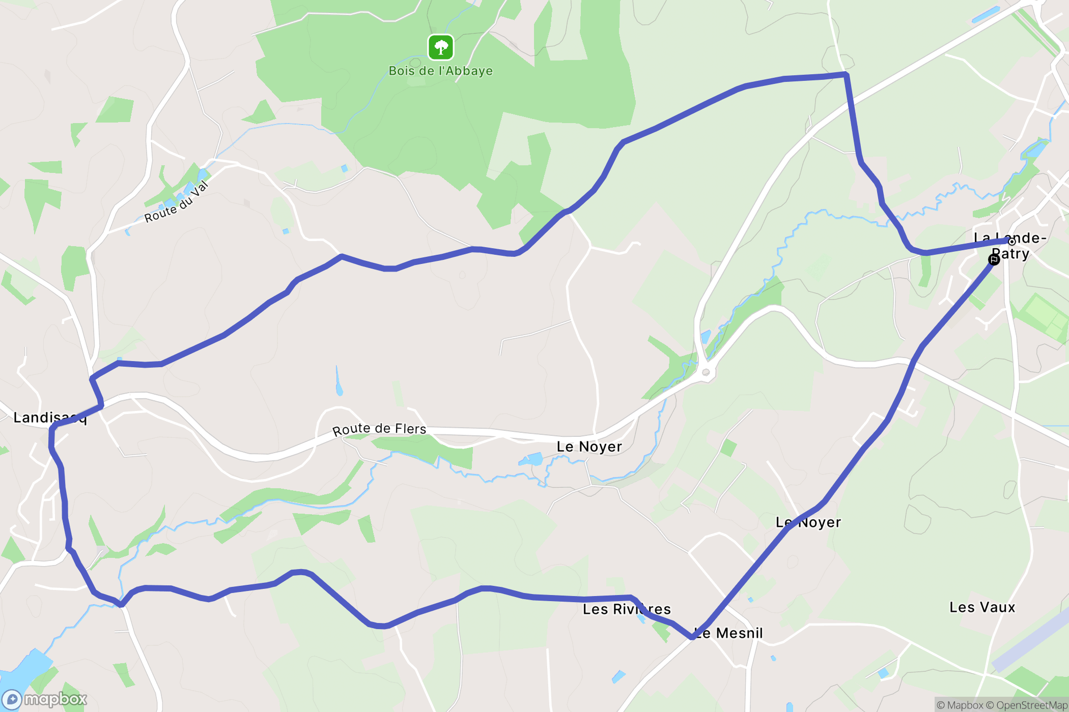 La Lande-Patry : carte du parcours de randonnée - France
