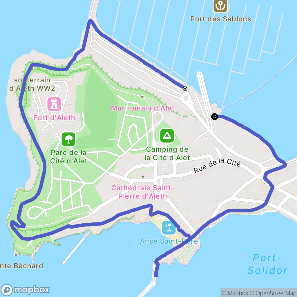 Saint-Malo : carte du parcours de randonnée - France