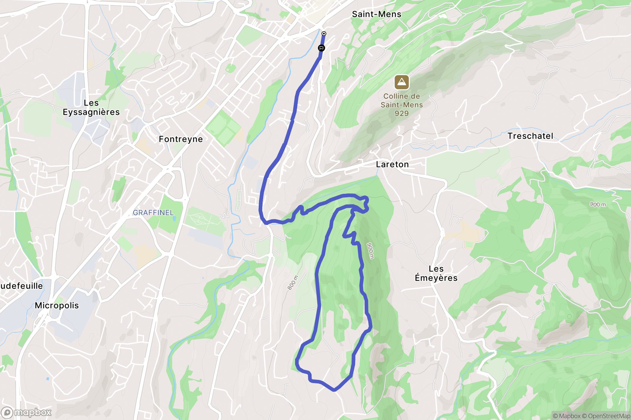 Gap : carte du parcours de randonnée - France