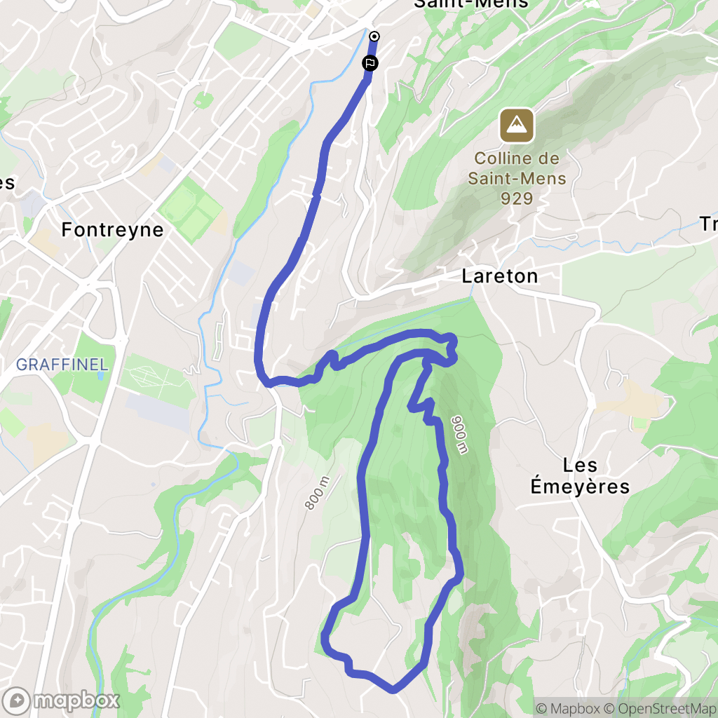 Gap : carte du parcours de randonnée - France