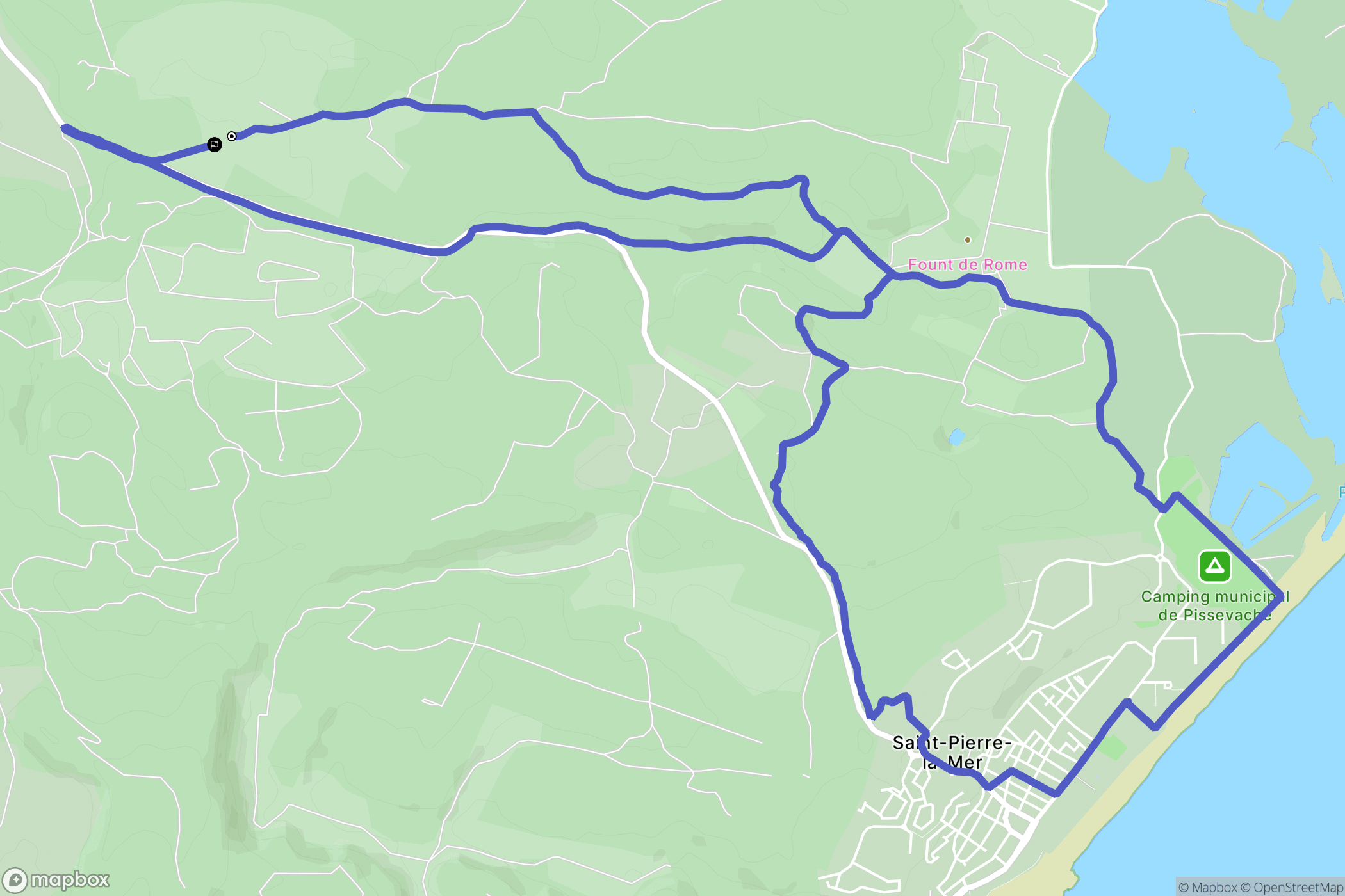 Fleury : carte du parcours de randonnée - France