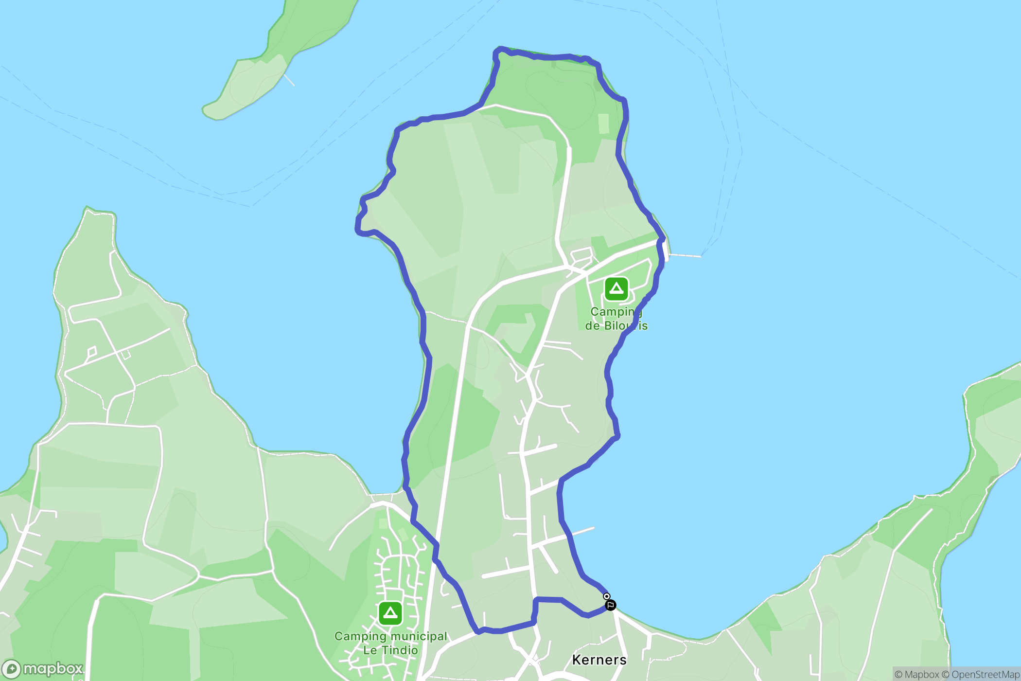 Arzon : carte du parcours de randonnée - France
