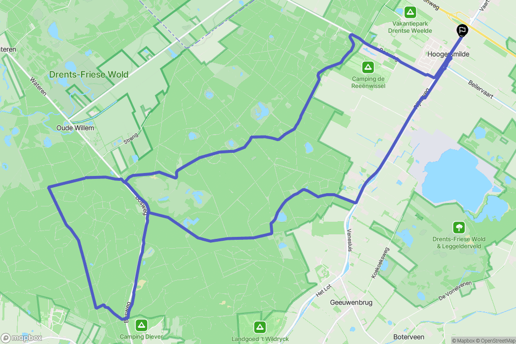 Hoogersmilde: routekaart voor buitenactiviteiten - Netherlands