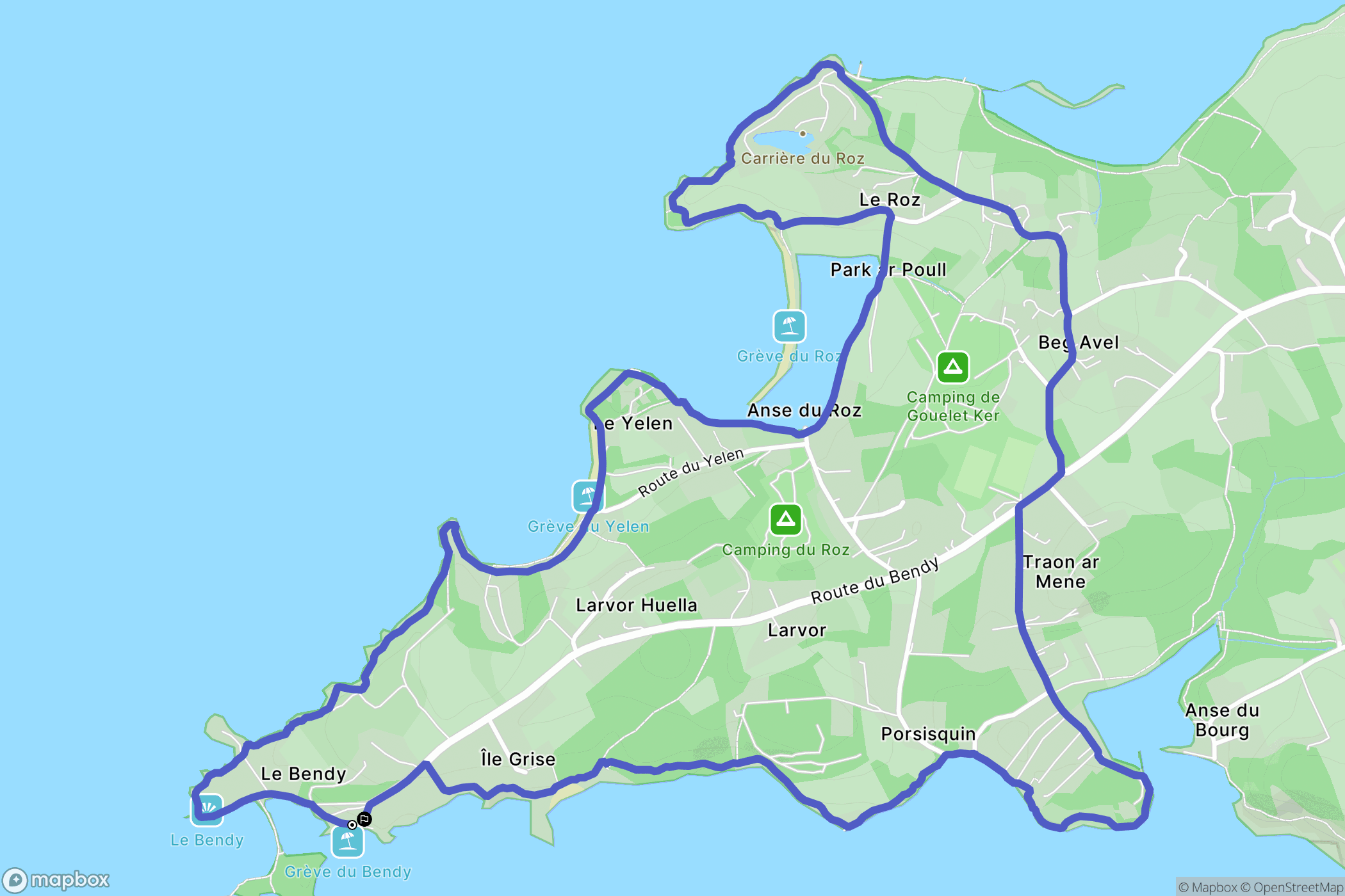 Logonna-Daoulas : carte du parcours de randonnée - France