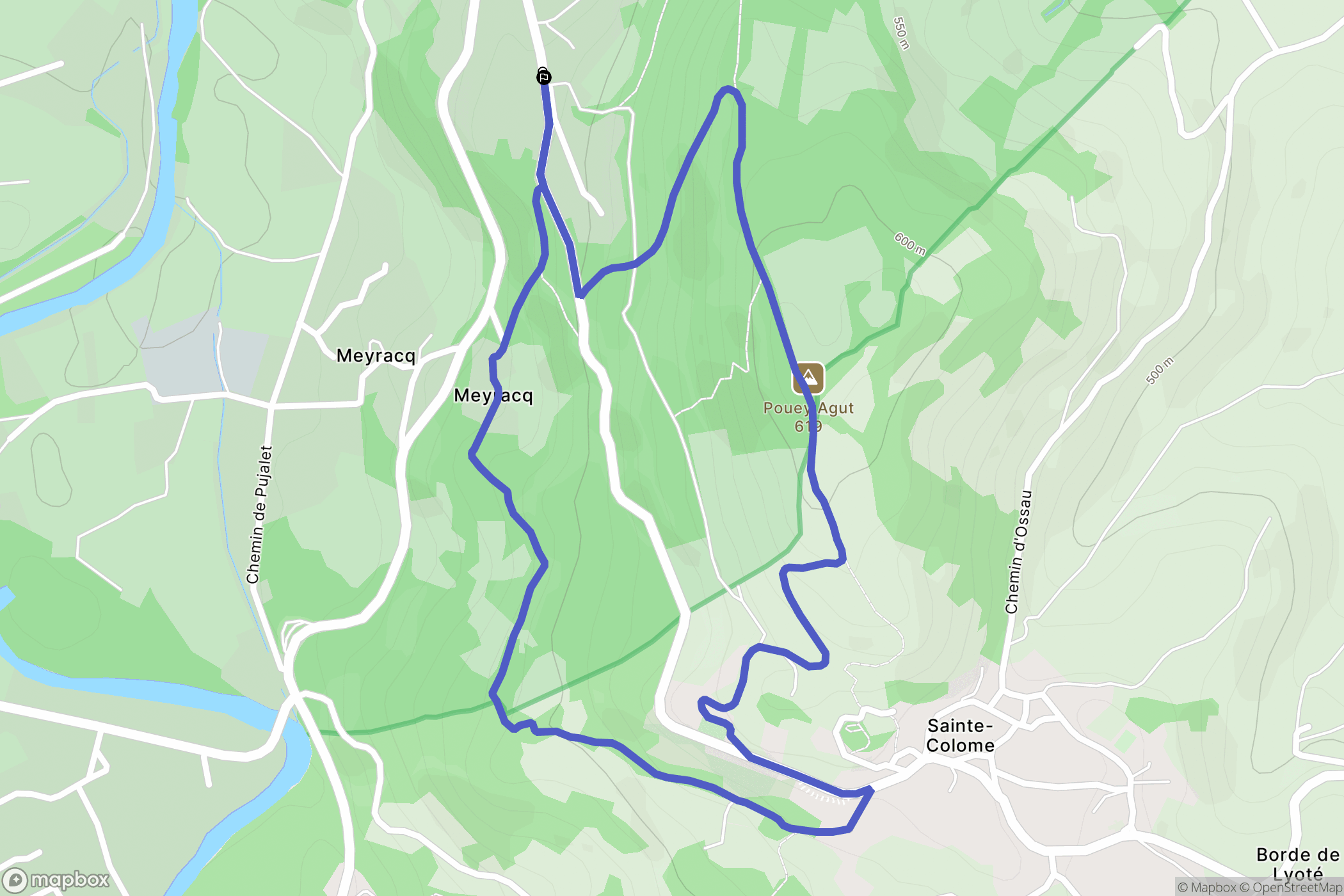Sévignacq-Meyracq : carte du parcours de randonnée - France