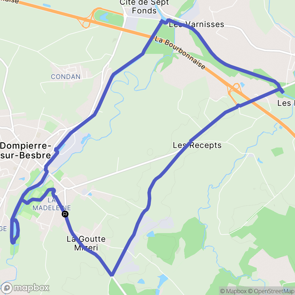 Dompierre-sur-Besbre : carte du parcours de randonnée - France
