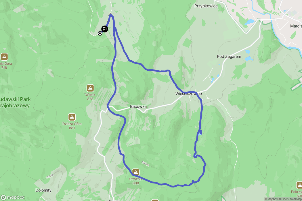 Mniszków: mapa trasy - Poland
