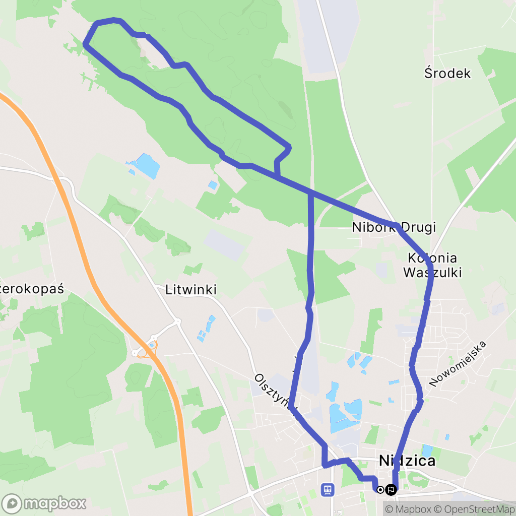 Nidzica: mapa trasy - Poland