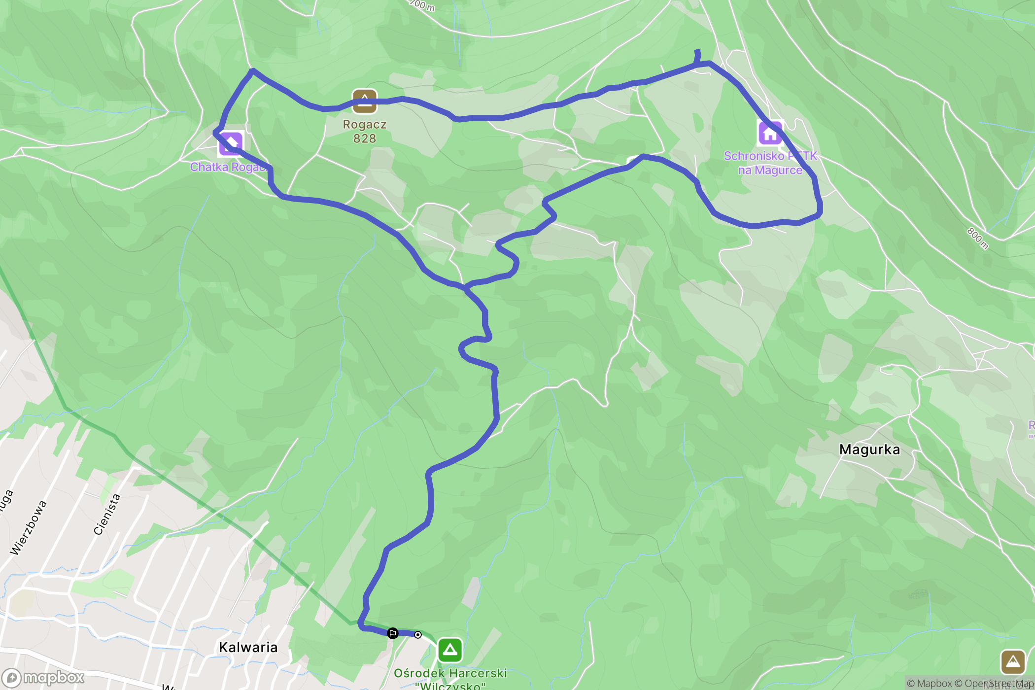 Wilkowice: mapa trasy - Poland
