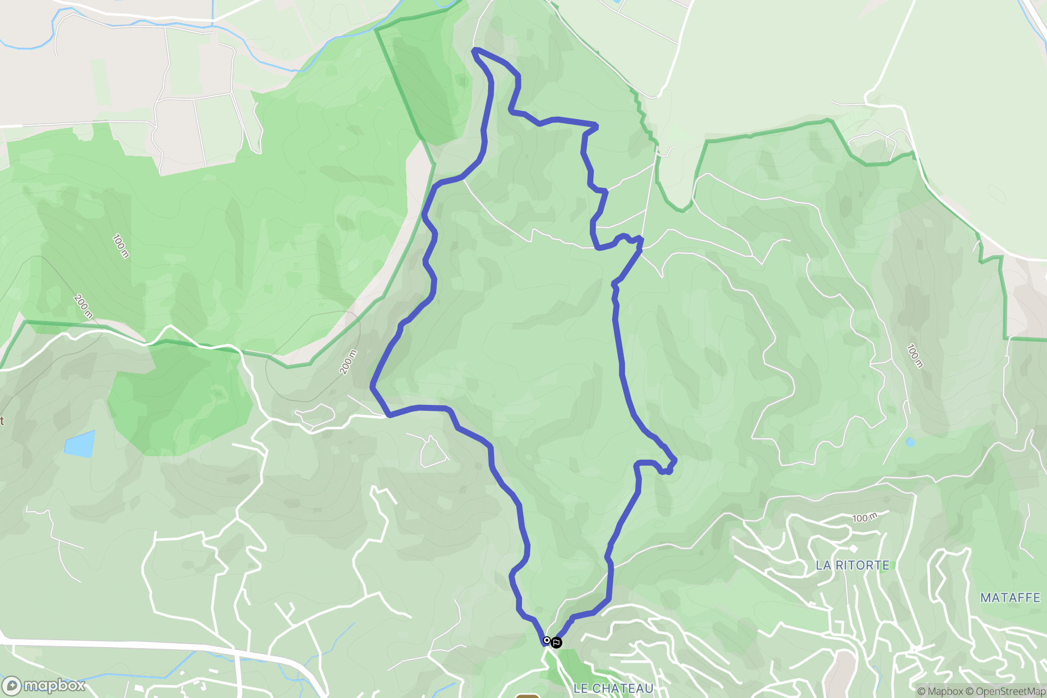 Hyères : carte du parcours de randonnée - France