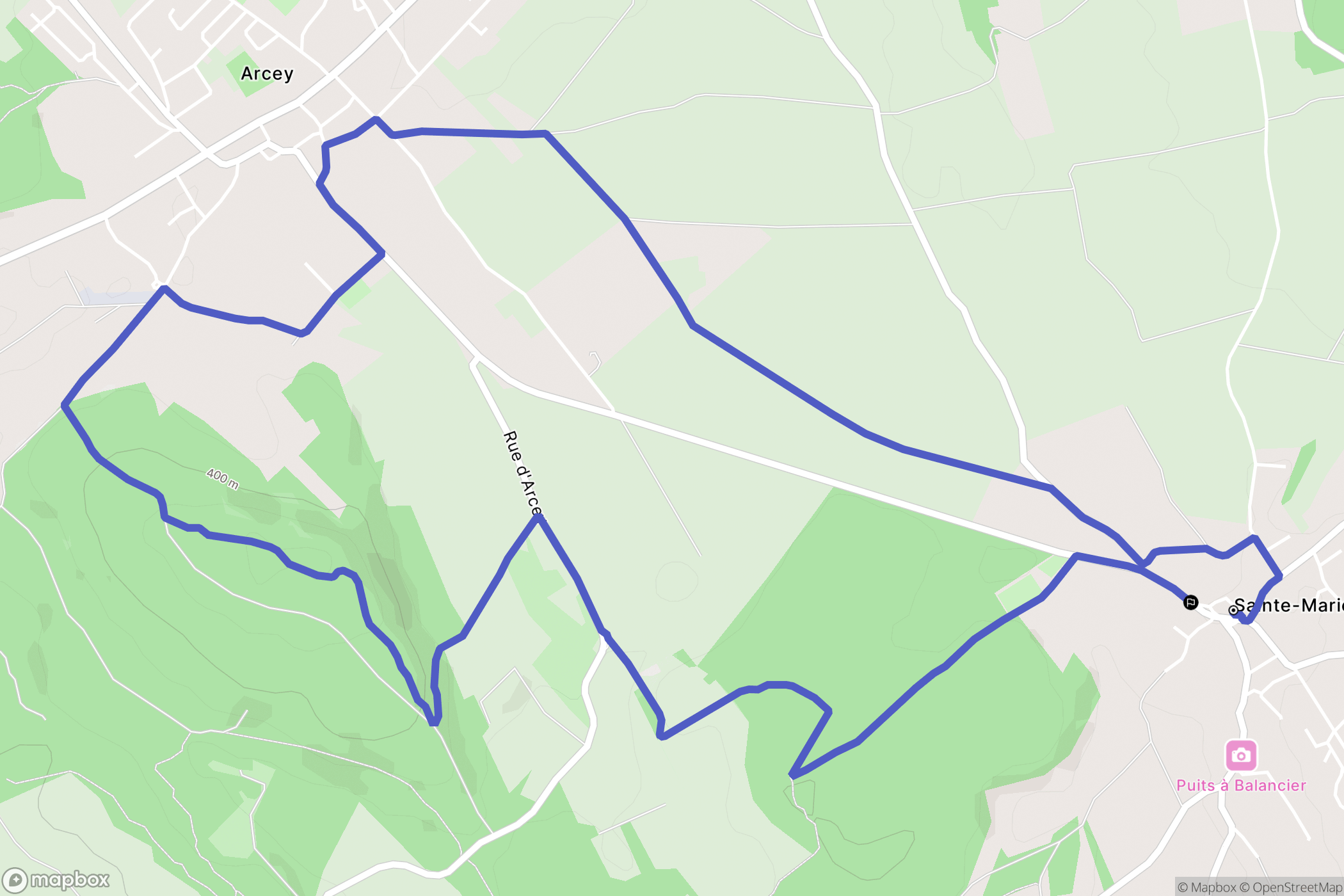 Sainte-Marie : carte du parcours de randonnée - France
