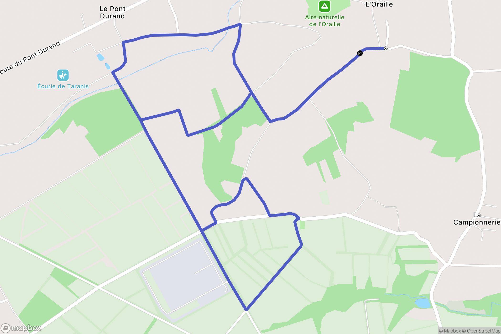 L'Étang-Bertrand : carte du parcours de randonnée - France