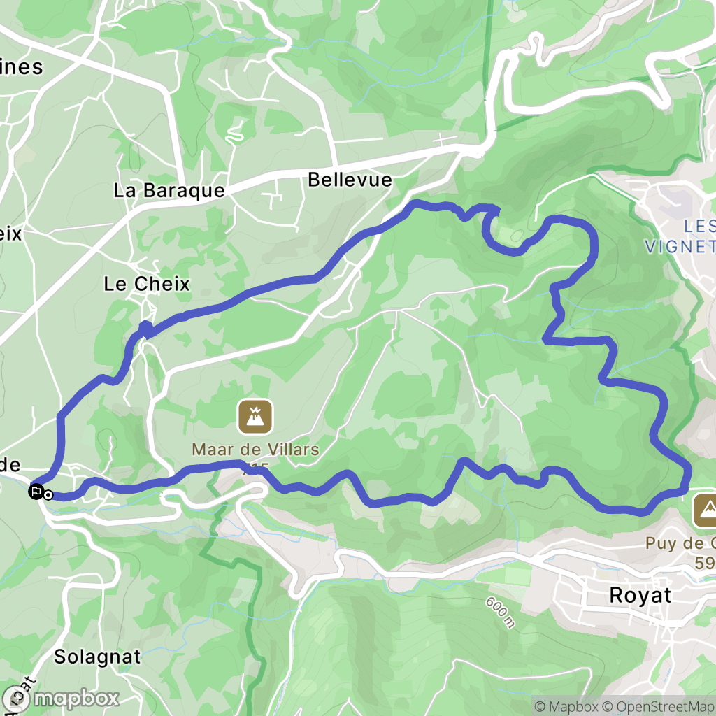 Orcines : carte du parcours de randonnée - France
