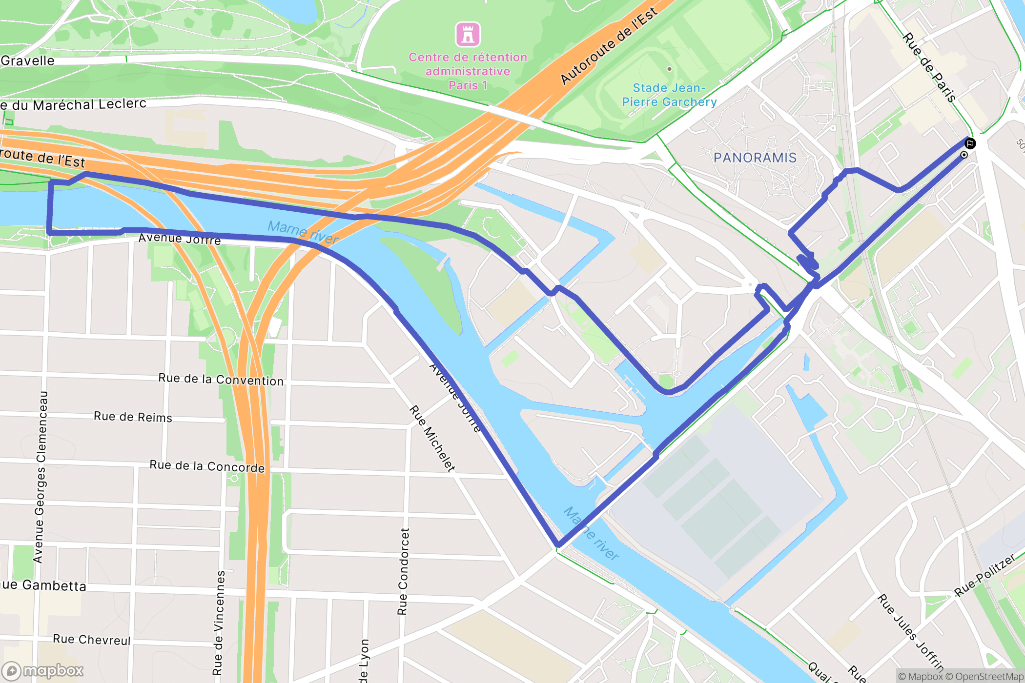 Joinville-le-Pont : carte du parcours de randonnée - France
