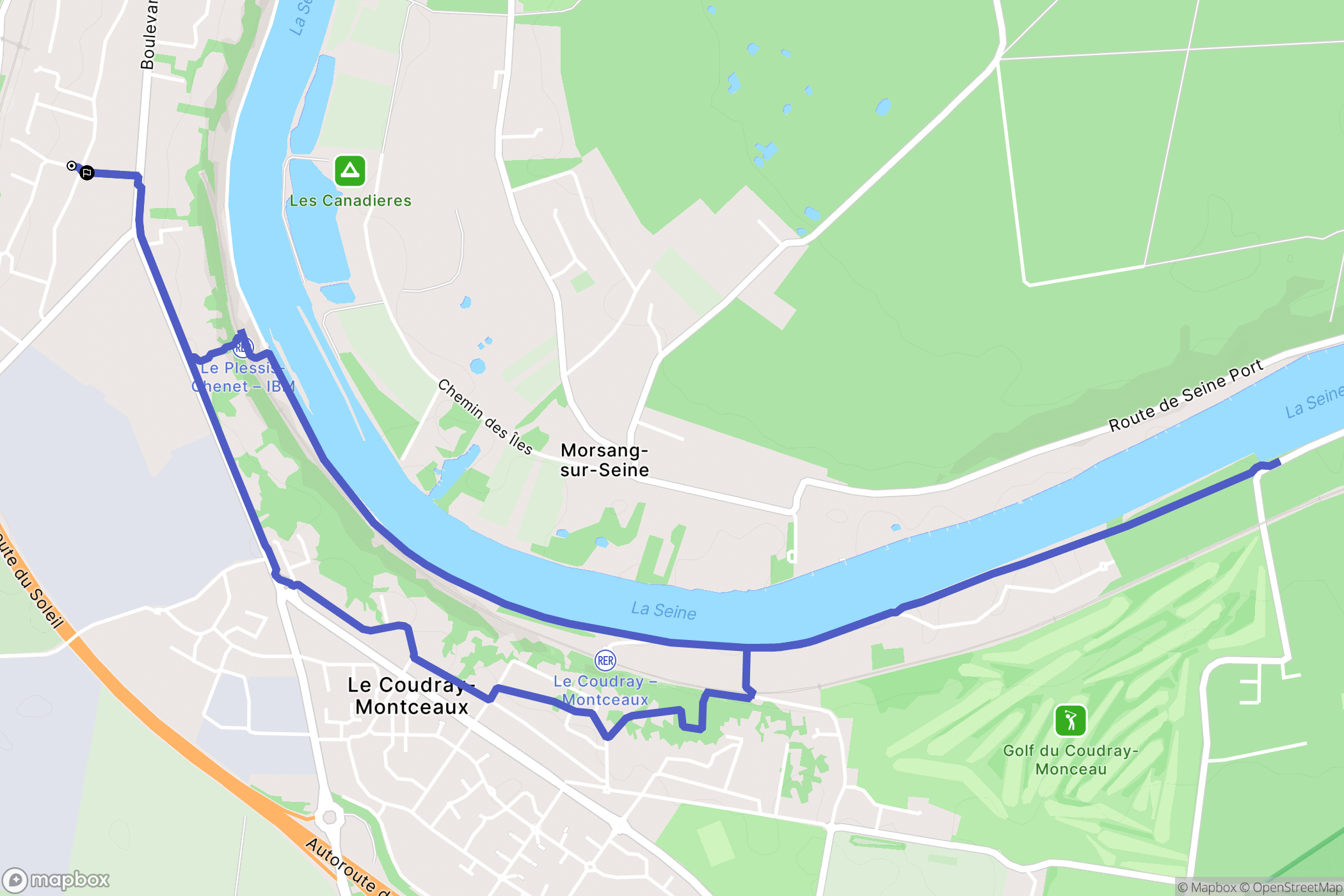 Corbeil-Essonnes : carte du parcours de randonnée - France