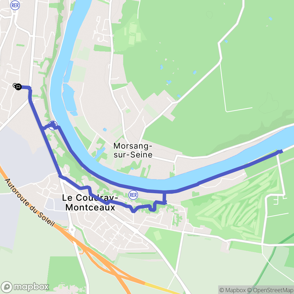 Corbeil-Essonnes : carte du parcours de randonnée - France