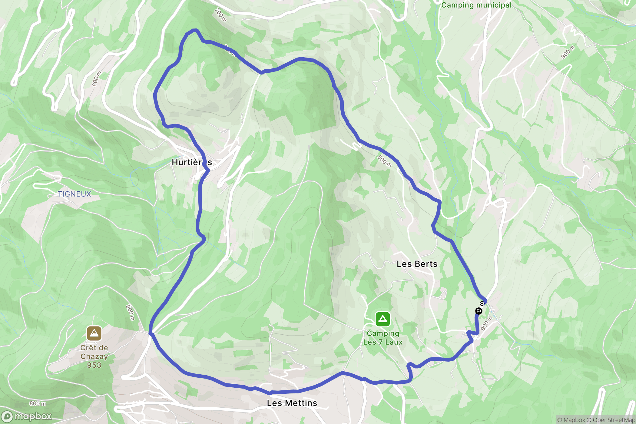 Theys : carte du parcours de randonnée - France