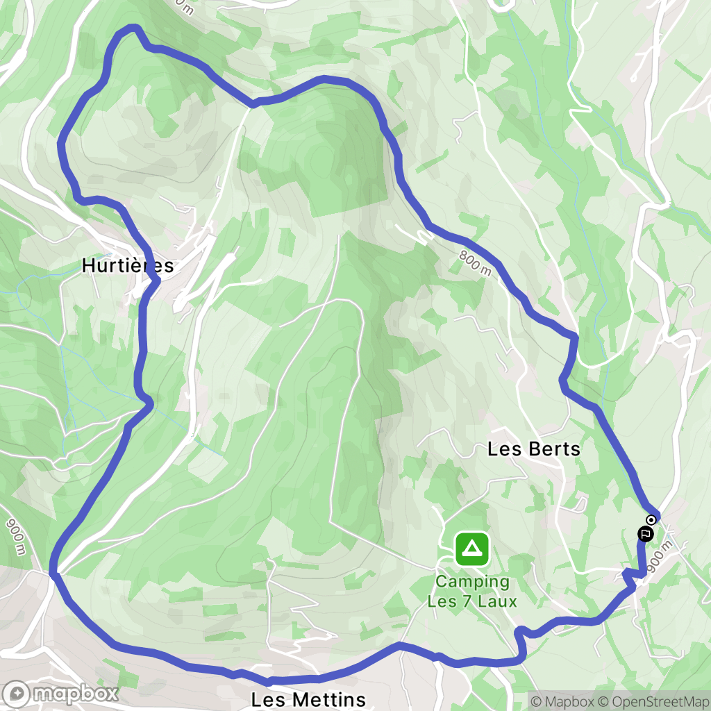 Theys : carte du parcours de randonnée - France