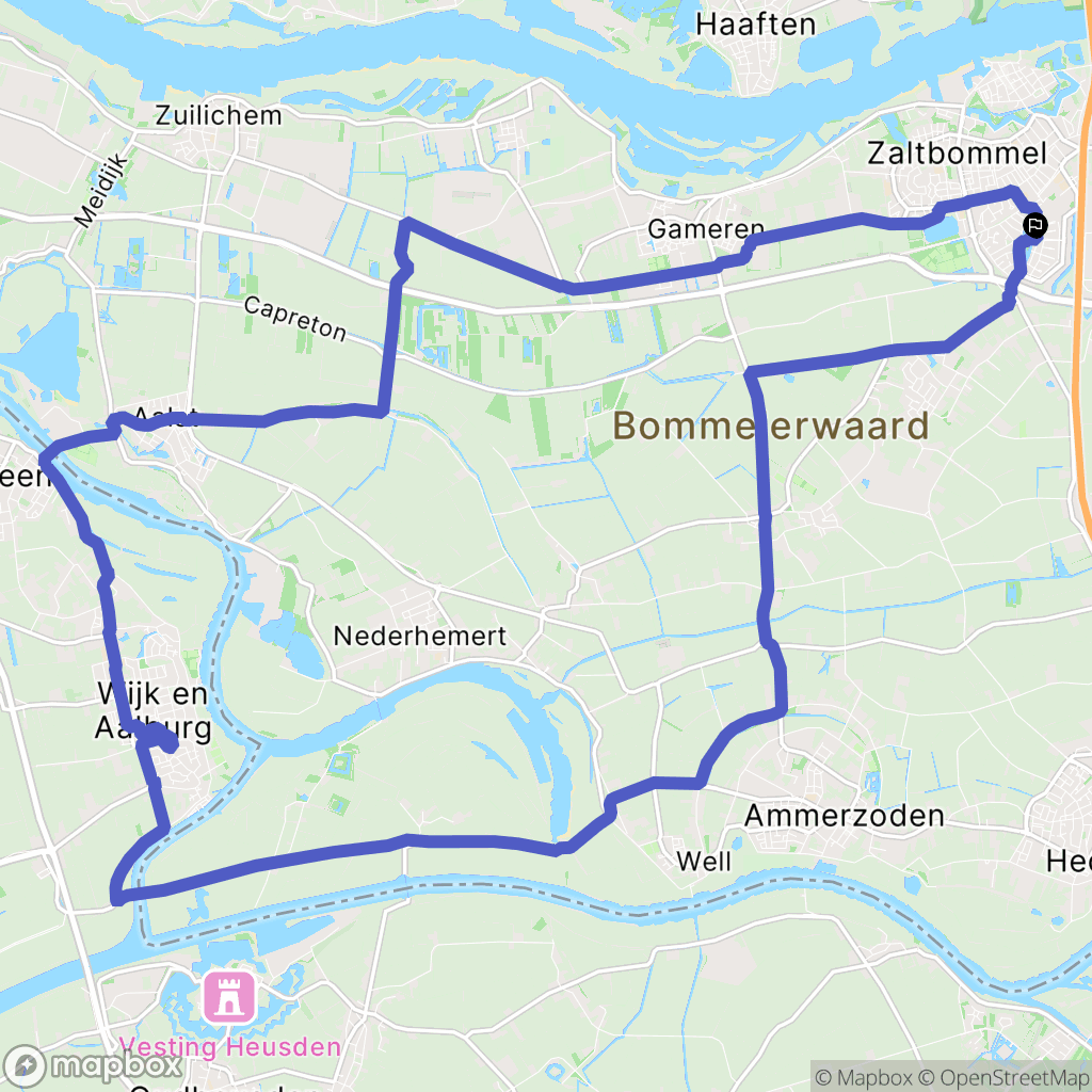 Zaltbommel: routekaart voor buitenactiviteiten - Netherlands