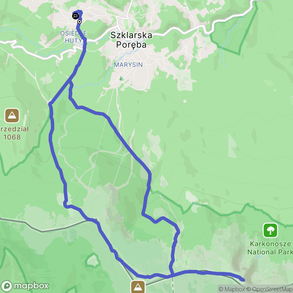 Szklarska Poręba: mapa trasy - Poland
