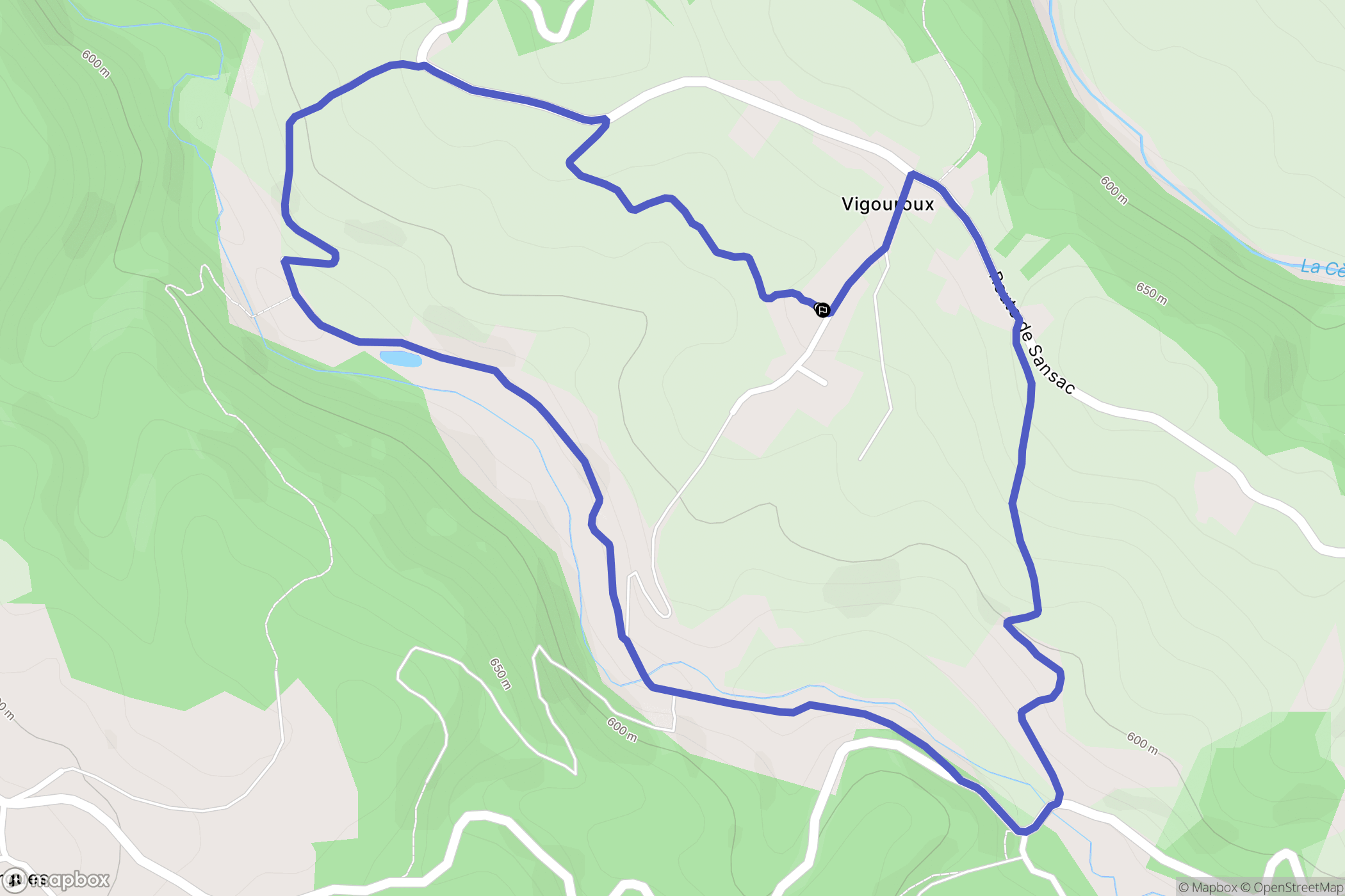 Saint-Mamet-la-Salvetat : carte du parcours de randonnée - France