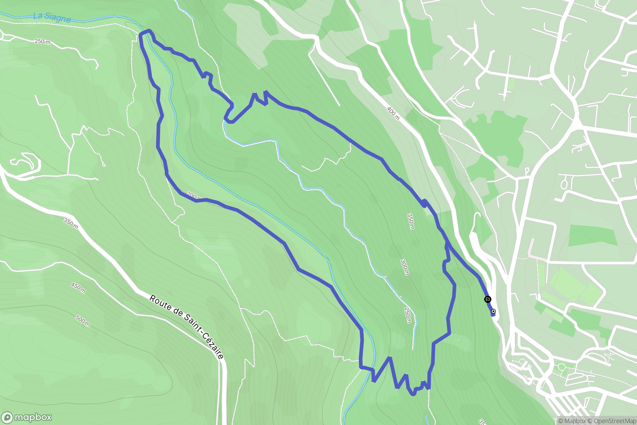 Saint-Cézaire-sur-Siagne : carte du parcours de randonnée - France