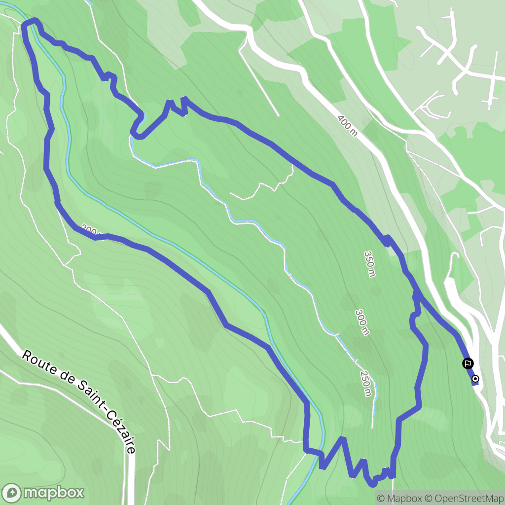 Saint-Cézaire-sur-Siagne : carte du parcours de randonnée - France