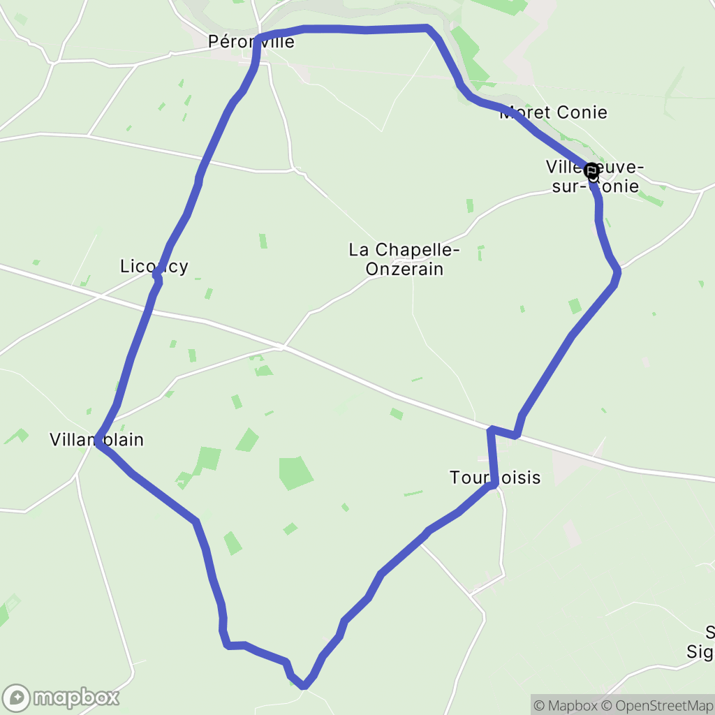 Villeneuve-sur-Conie : carte du parcours de randonnée - France