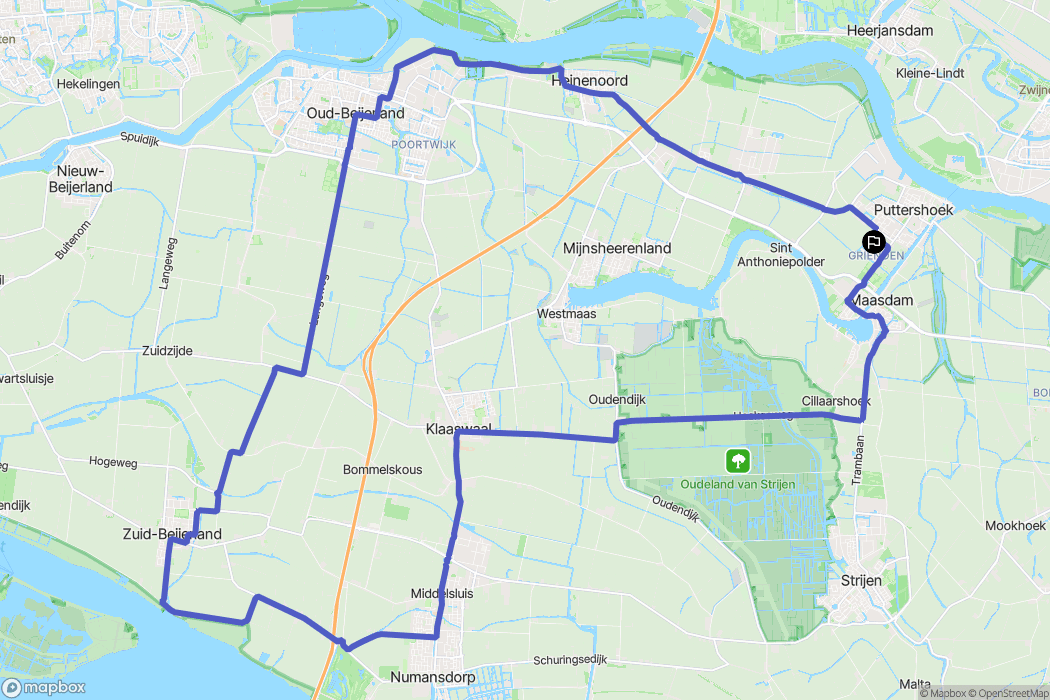 Puttershoek: routekaart voor buitenactiviteiten - Netherlands