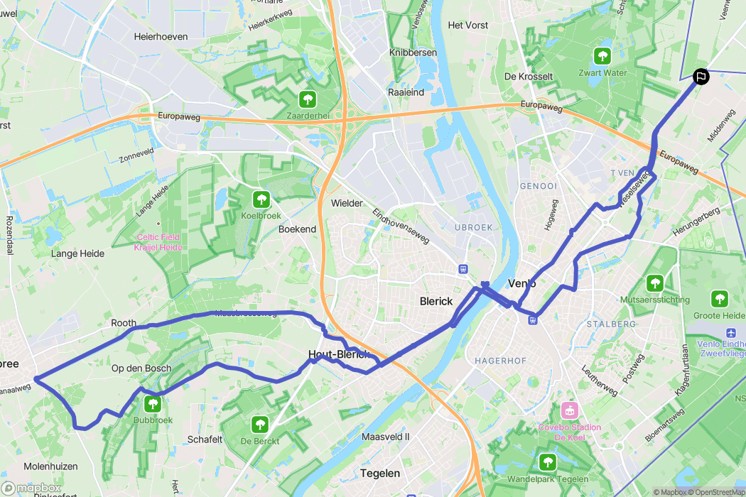 Venlo: routekaart voor buitenactiviteiten - Netherlands