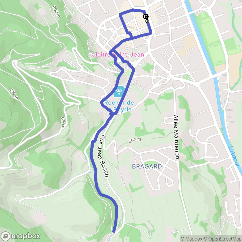 Bagnères-de-Bigorre : carte du parcours de randonnée - France