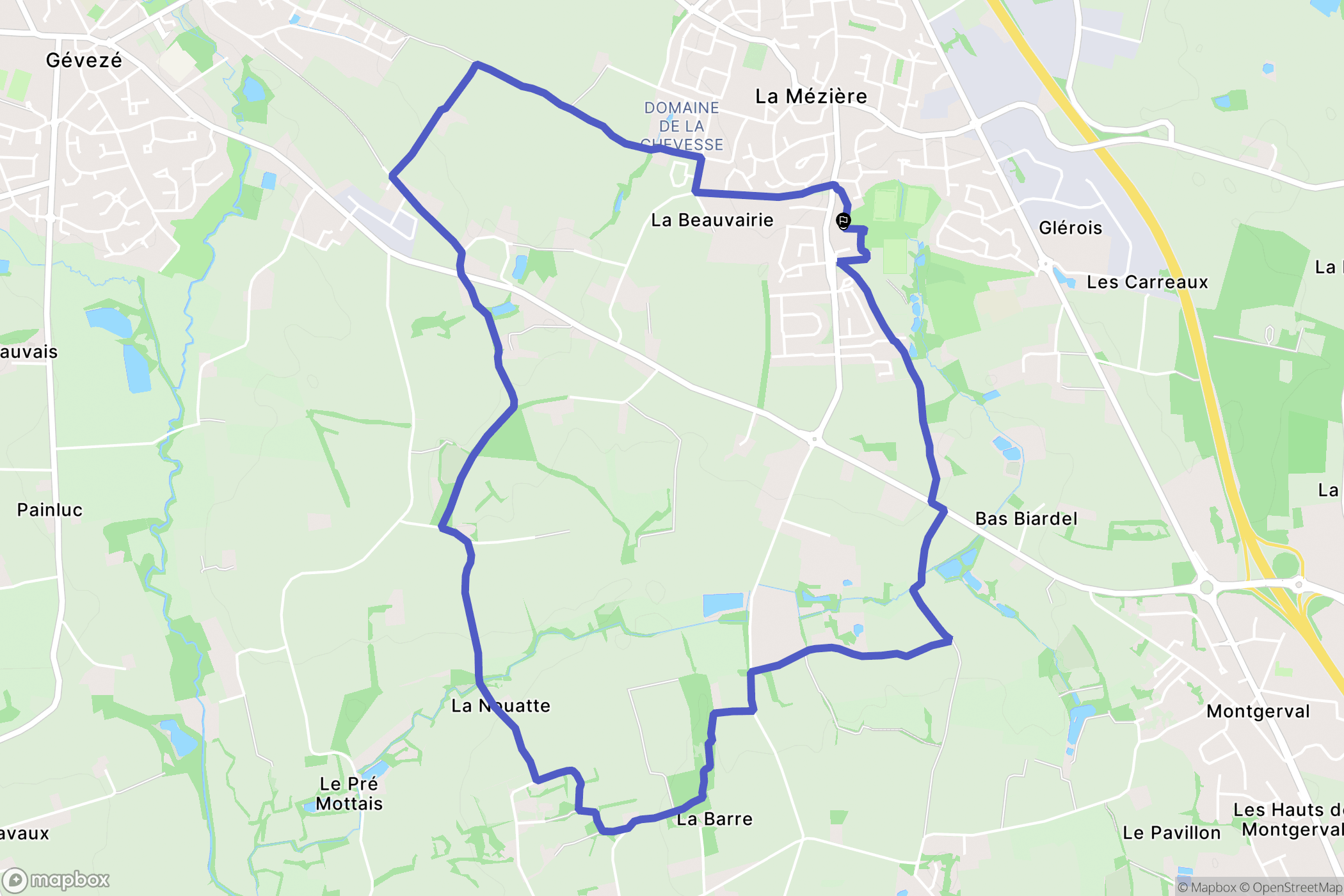 La Mézière : carte du parcours de randonnée - France