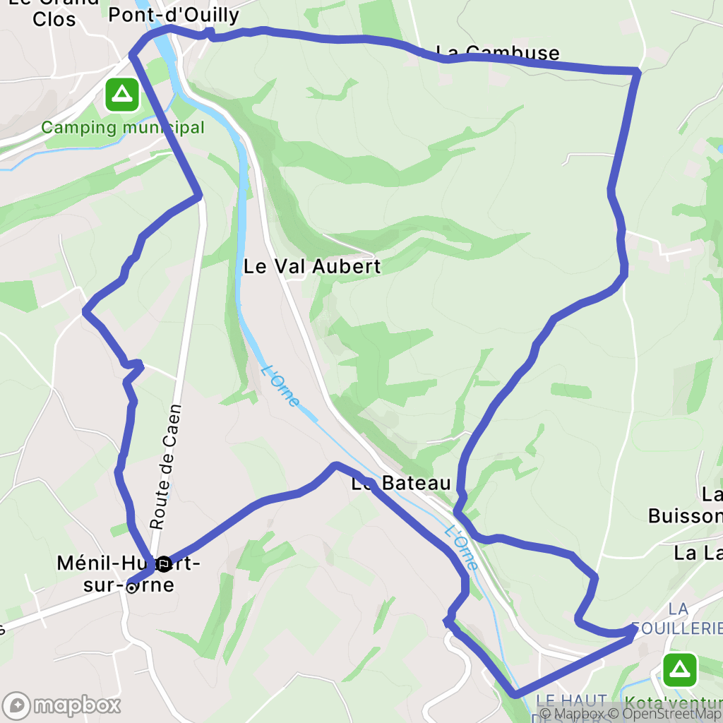 Ménil-Hubert-sur-Orne : carte du parcours de randonnée - France