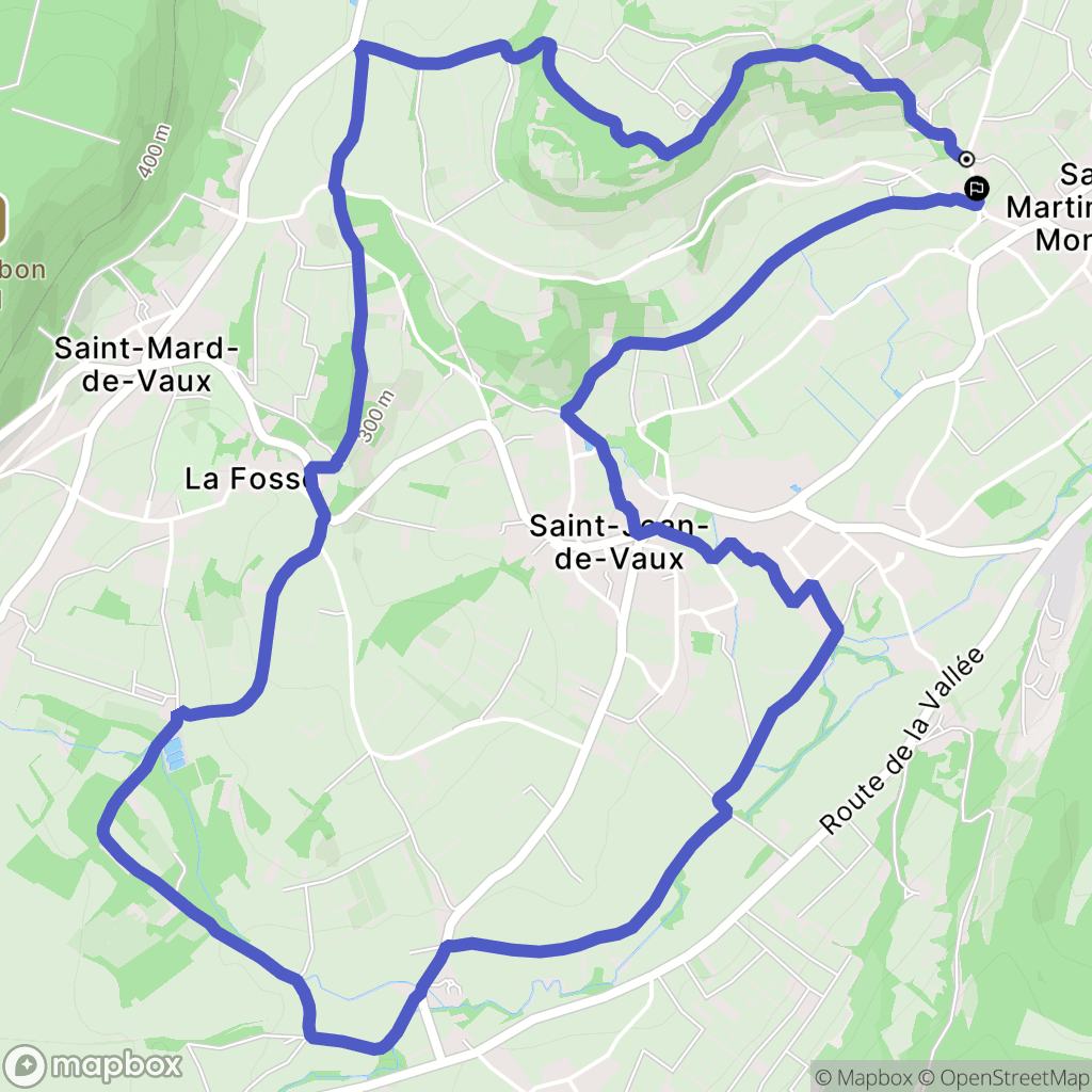 Saint-Martin-sous-Montaigu : carte du parcours de randonnée - France