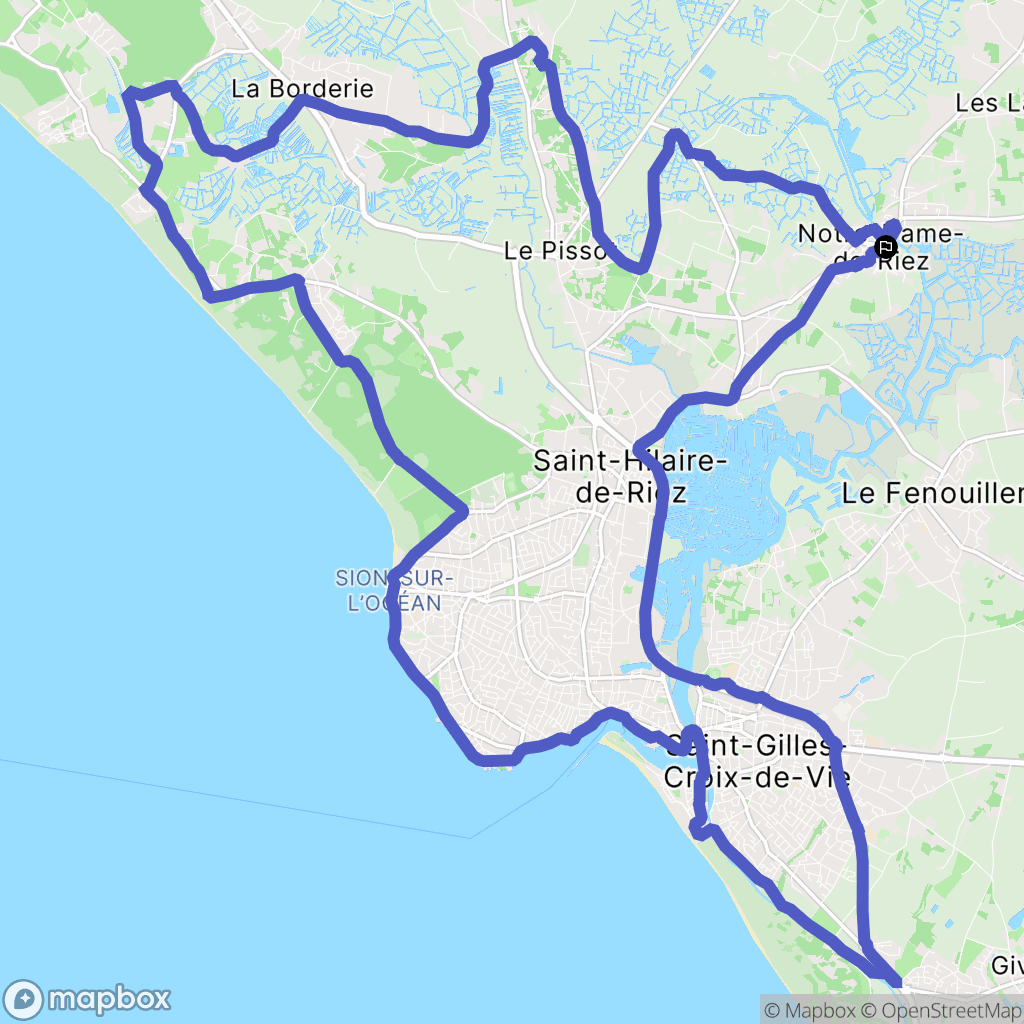 Notre-Dame-de-Riez : carte du parcours de randonnée - France