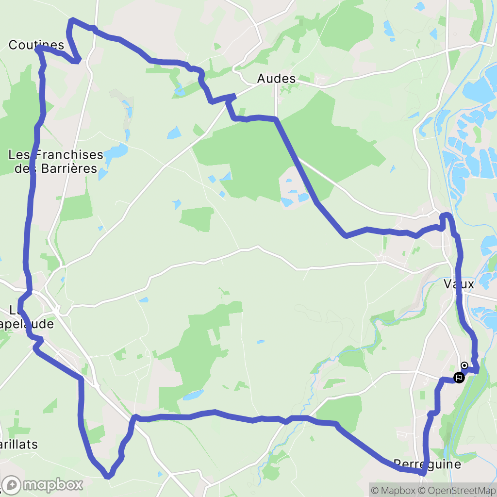 Vaux : carte du parcours de randonnée - France