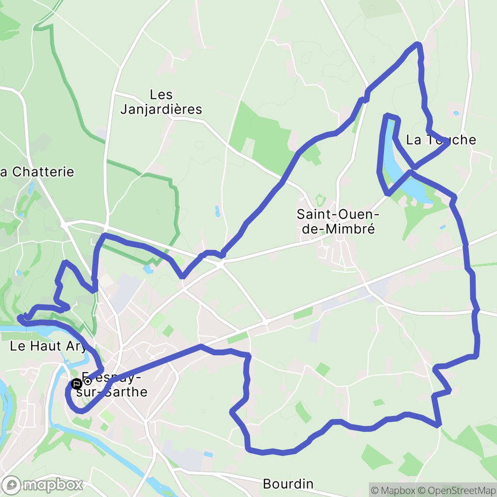 Fresnay-sur-Sarthe : carte du parcours de randonnée - France