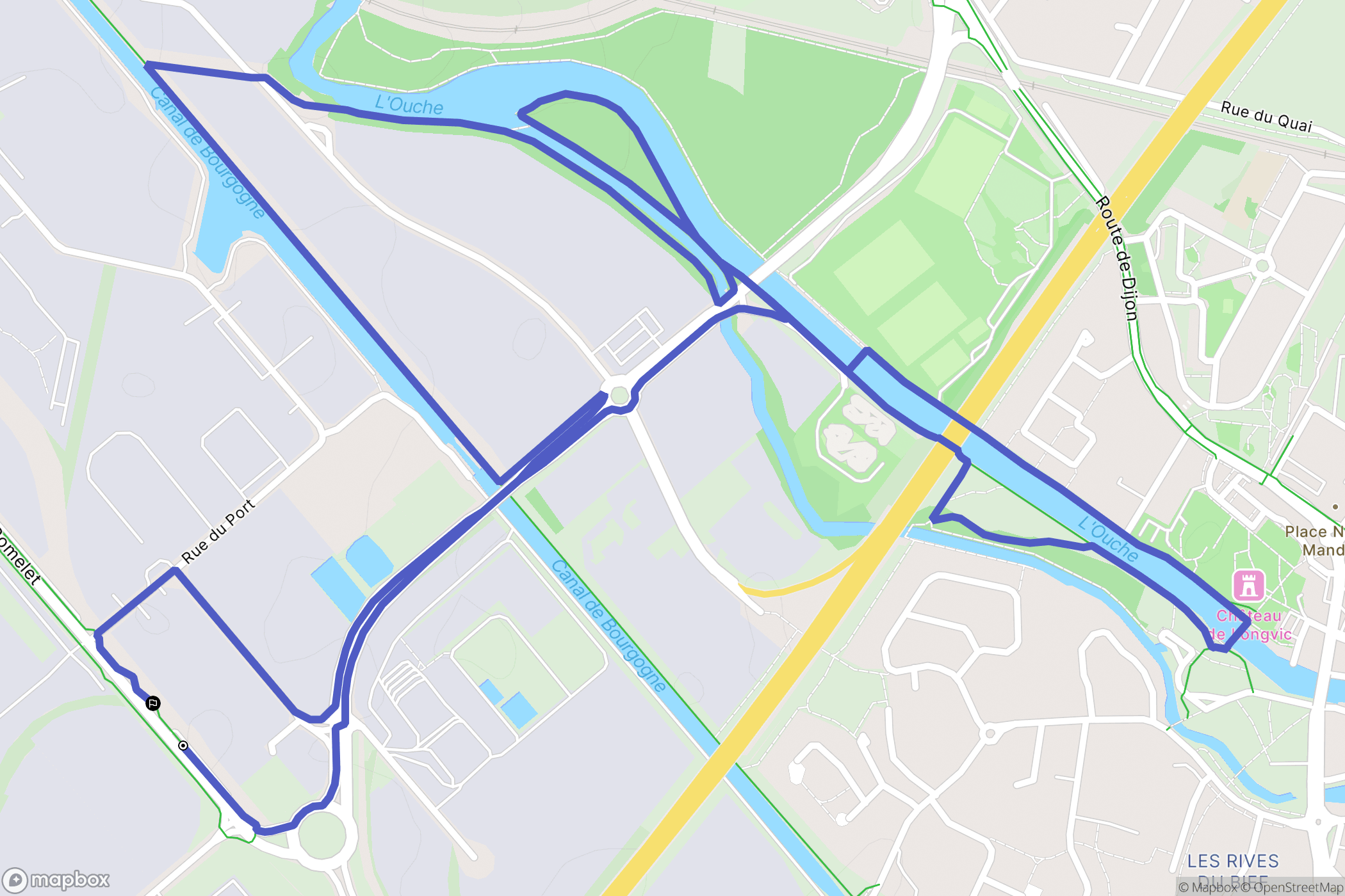 Longvic : carte du parcours de randonnée - France