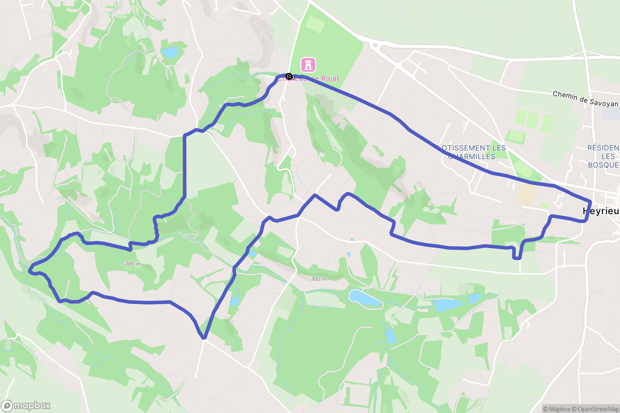 Saint-Pierre-de-Chandieu : carte du parcours de randonnée - France