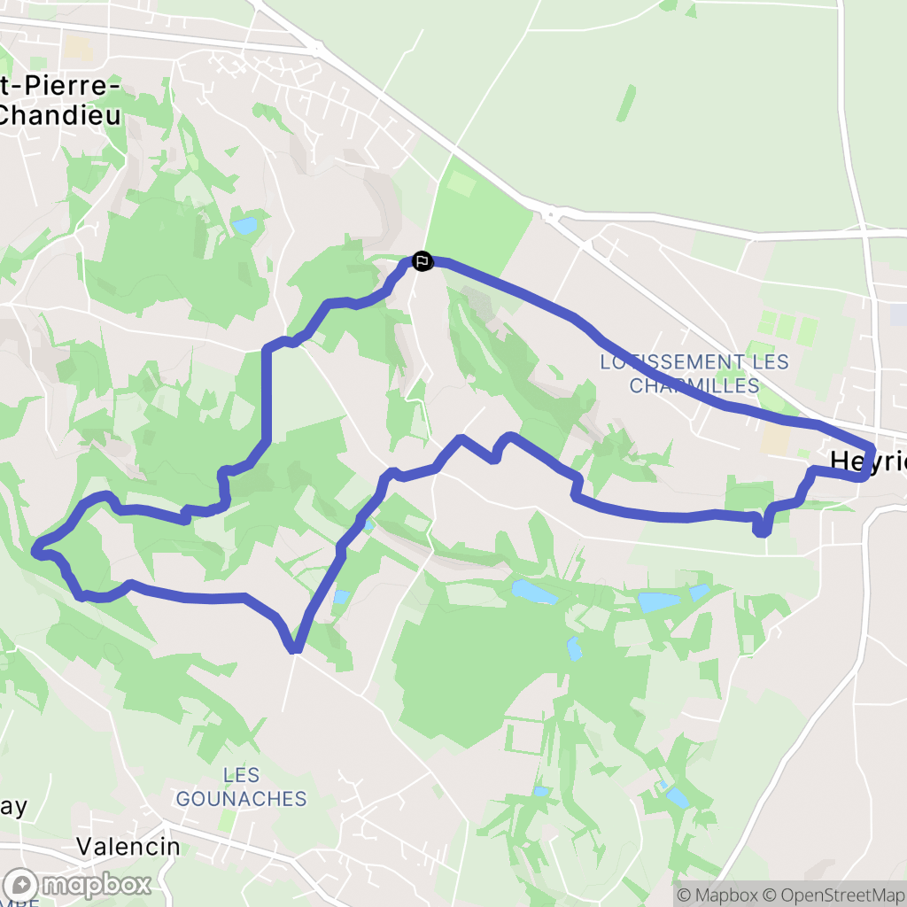 Saint-Pierre-de-Chandieu : carte du parcours de randonnée - France