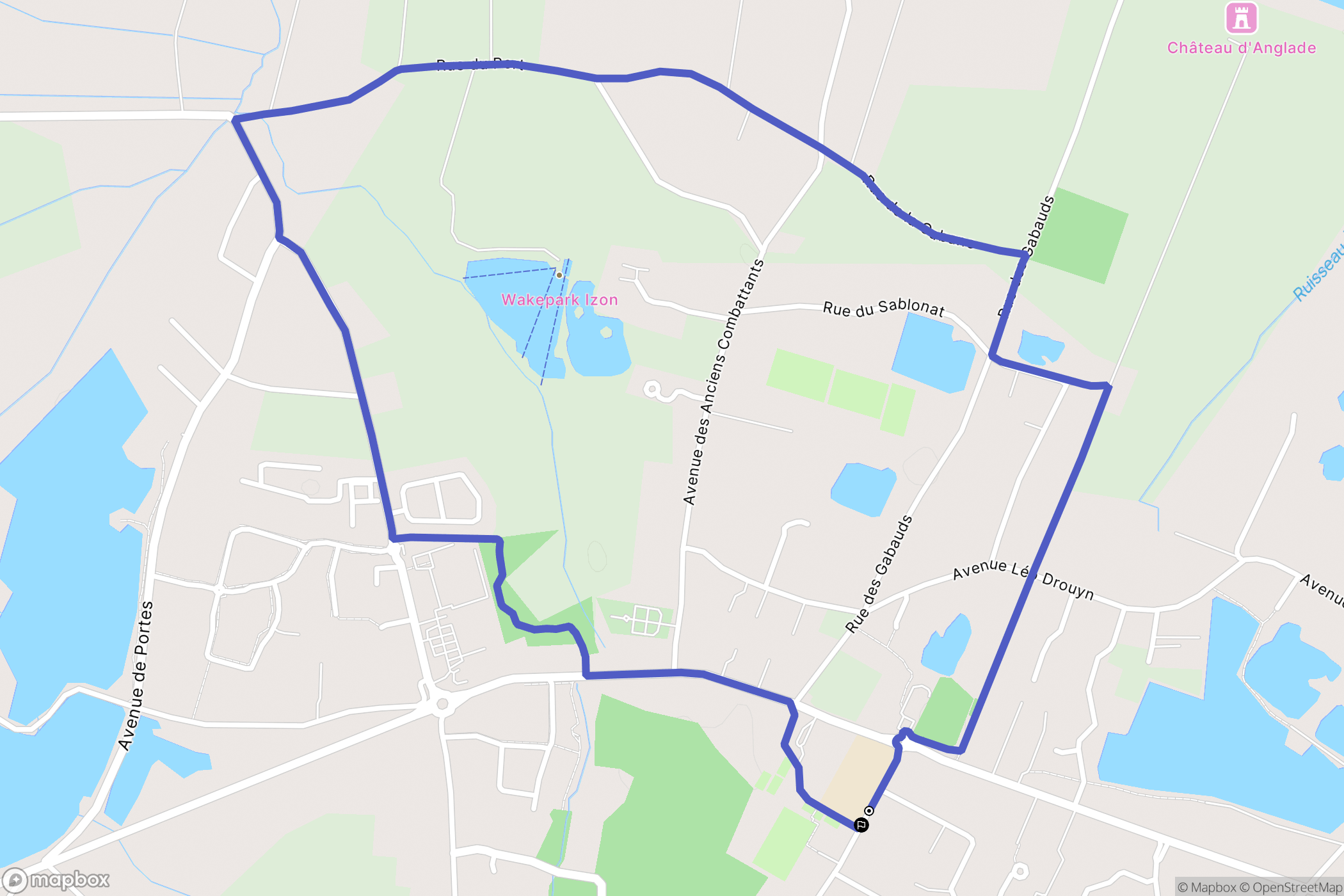 Izon : carte du parcours de randonnée - France