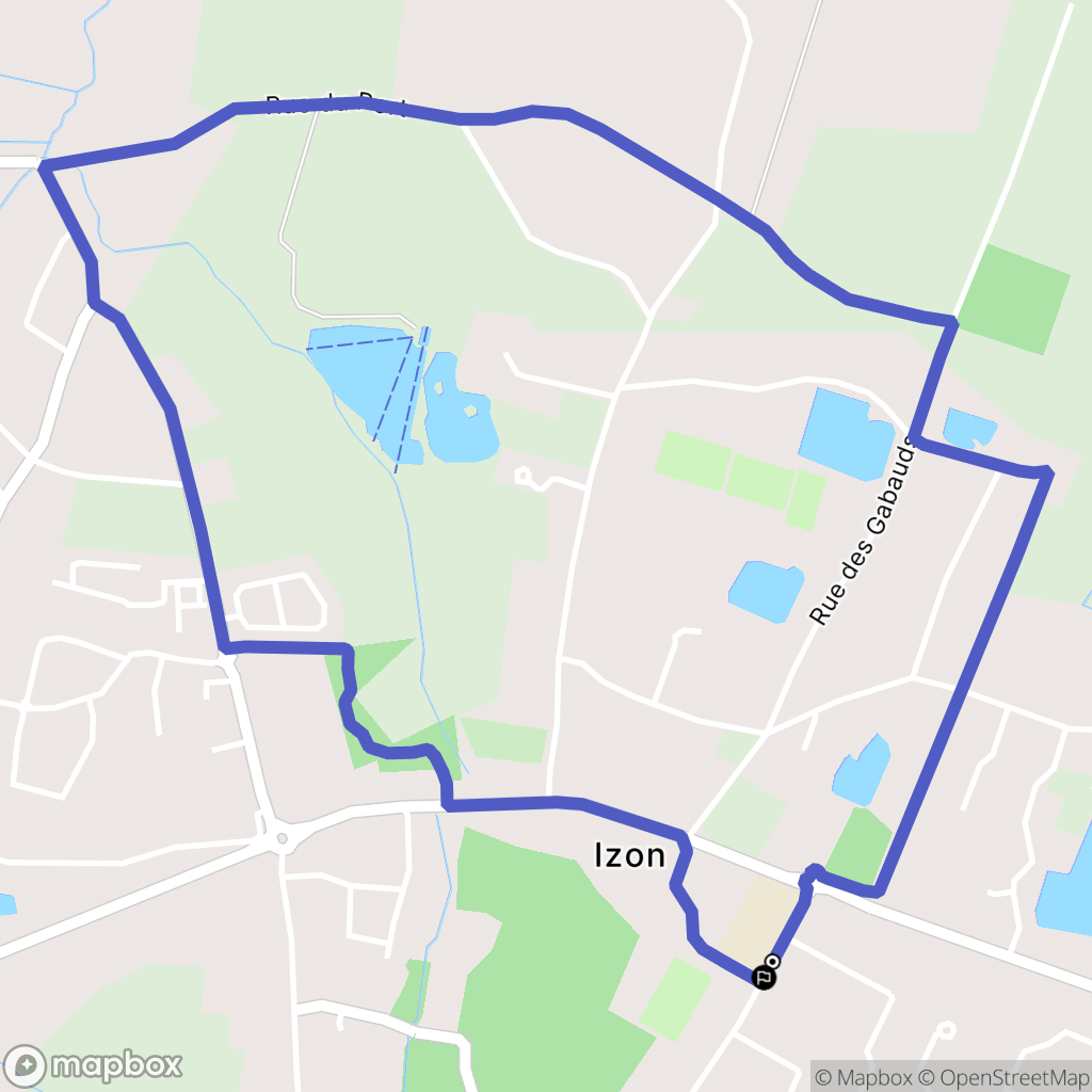 Izon : carte du parcours de randonnée - France