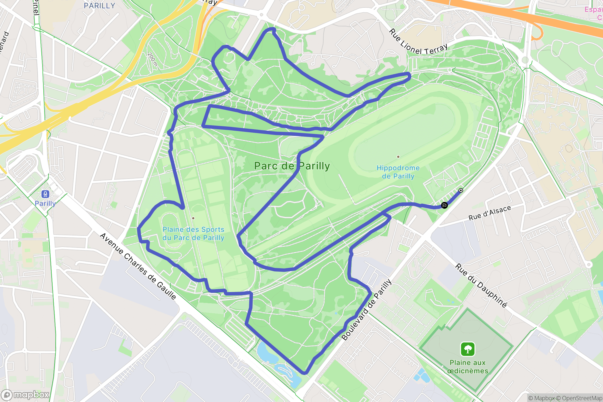 Bron : carte du parcours de randonnée - France
